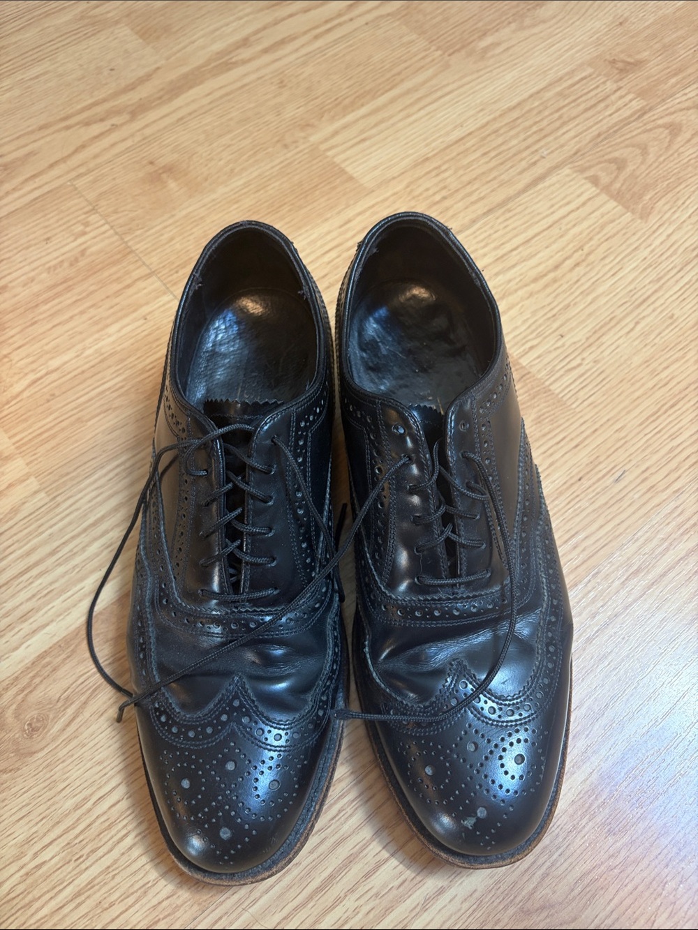 Cole Haan Black Leather Wingtip Derbys